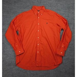 Polo Ralph Lauren Flannel Shirt Mens XL Orange 100% Cotton Oxford Pony Button Up